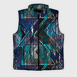 Мужской жилет Сине - черная гранжевая абстракция