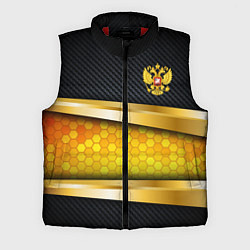 Мужской жилет Black & gold - герб России, цвет: 3D-красный