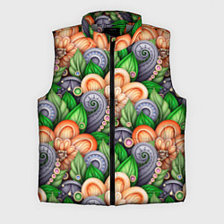 Мужской жилет Объемные лепестки цветов и листья