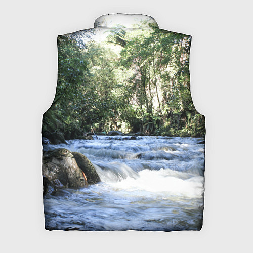 Мужской жилет Течёт река в лесу / 3D-Красный – фото 2