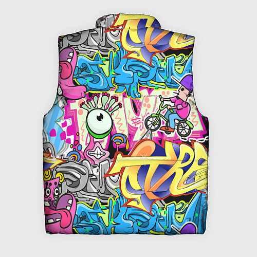 Мужской жилет Велосипедист и глаз граффити / 3D-Черный – фото 2