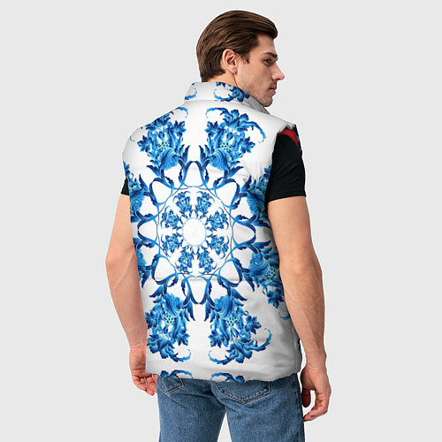 Мужской жилет Гжель синий цветок / 3D-Красный – фото 4
