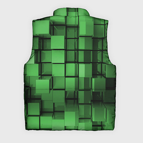 Мужской жилет Киберпанк броня - Зелёный металлические кубы / 3D-Красный – фото 2