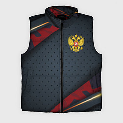 Мужской жилет Герб России черно-красный камуфляж