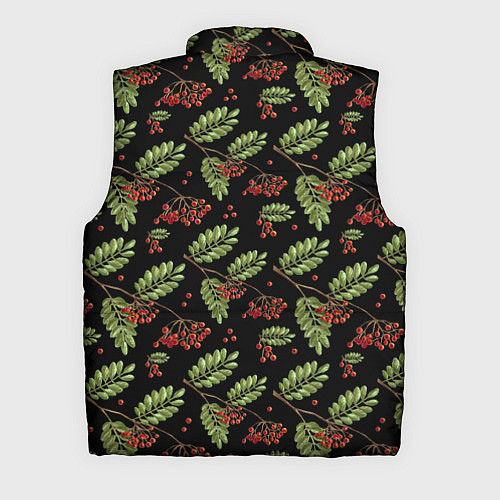 Мужской жилет Ветки рябины на черном / 3D-Черный – фото 2