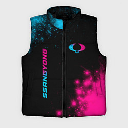 Мужской жилет SsangYong - neon gradient: надпись, символ