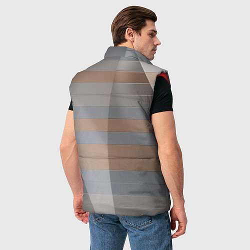 Мужской жилет Прямоугольная масса пластин / 3D-Красный – фото 4