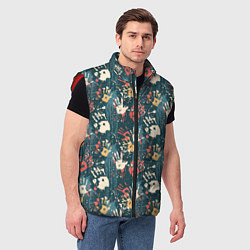 Мужской жилет Отпечатки рук граффити, цвет: 3D-красный — фото 2