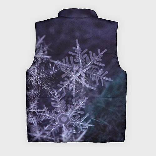Мужской жилет Снежинки макро фото / 3D-Красный – фото 2