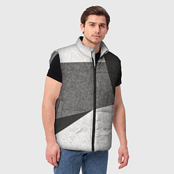 Мужской жилет Белые и серые полосы на поверхности с блёстками, цвет: 3D-светло-серый — фото 2