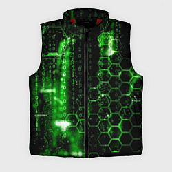 Мужской жилет Зелёный программный код, цвет: 3D-красный