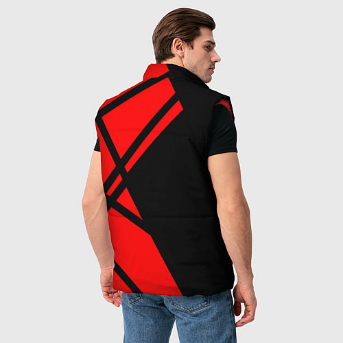Мужской жилет Cyberpunk 2077 - Надпись Samurai / 3D-Красный – фото 4