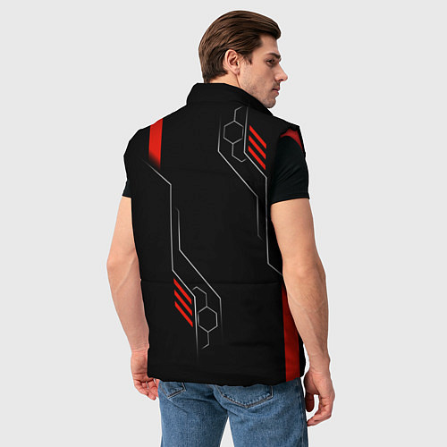 Мужской жилет Samurai - Красный техно - Киберпанк / 3D-Красный – фото 4
