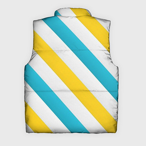 Мужской жилет Желтые и синие полосы / 3D-Светло-серый – фото 2