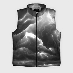 Мужской жилет Молнии в черных тучах, цвет: 3D-черный