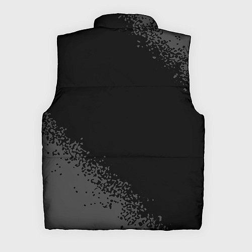 Мужской жилет Fallout glitch на темном фоне: надпись, символ / 3D-Черный – фото 2