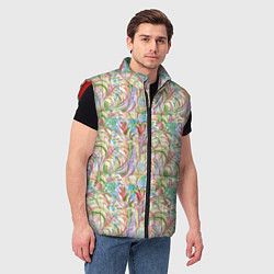 Мужской жилет Абстракция полевые цветы акварель, цвет: 3D-красный — фото 2