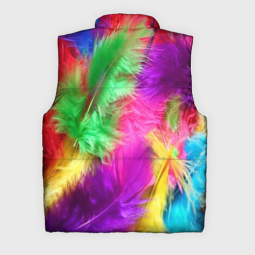Мужской жилет Яркие разноцветные перья / 3D-Красный – фото 2