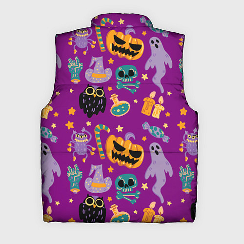 Мужской жилет Happy Halloween - holiday pattern / 3D-Красный – фото 2