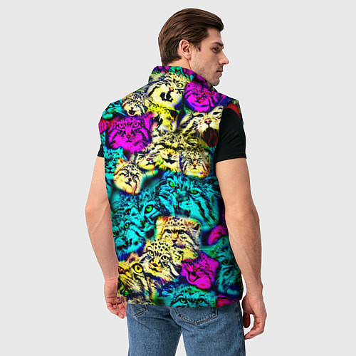 Мужской жилет Психоделические манулы / 3D-Красный – фото 4