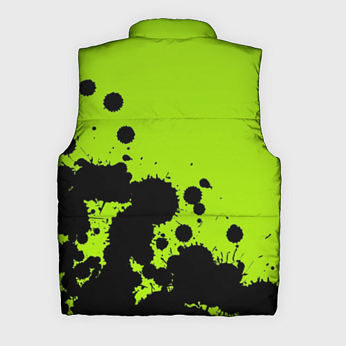 Мужской жилет Чёрные кляксы на зелёном фоне / 3D-Черный – фото 2