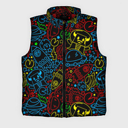 Мужской жилет Неоновый космический узор, цвет: 3D-красный