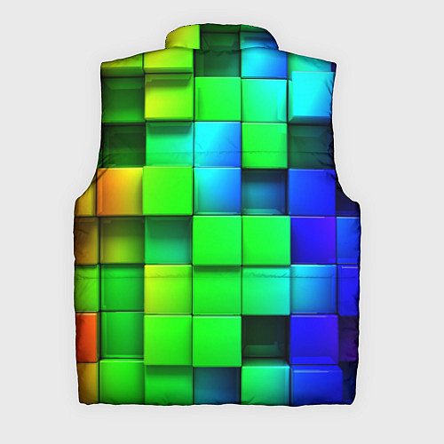 Мужской жилет Цветные неоновые кубы / 3D-Черный – фото 2