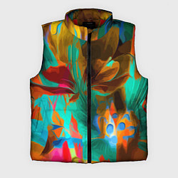 Мужской жилет Растительная абстрактная композиция, цвет: 3D-красный