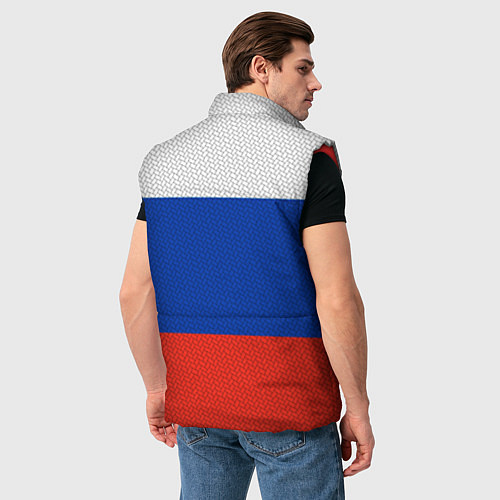 Мужской жилет Триколор - флаг России плетёный / 3D-Красный – фото 4