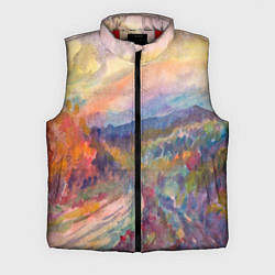 Мужской жилет Осенний пейзаж акварель