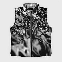 Мужской жилет Оттенки серого черные трайбл драконы татуировка