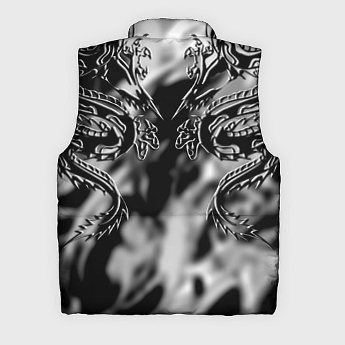 Мужской жилет Оттенки серого черные трайбл драконы татуировка / 3D-Черный – фото 2