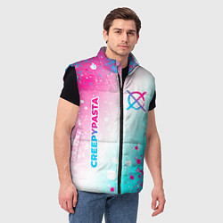 Мужской жилет CreepyPasta neon gradient style: надпись, символ, цвет: 3D-черный — фото 2