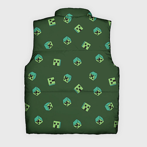 Мужской жилет Minecraft - зеленые лица / 3D-Черный – фото 2