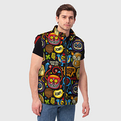 Мужской жилет Ужастики и монстры, цвет: 3D-красный — фото 2