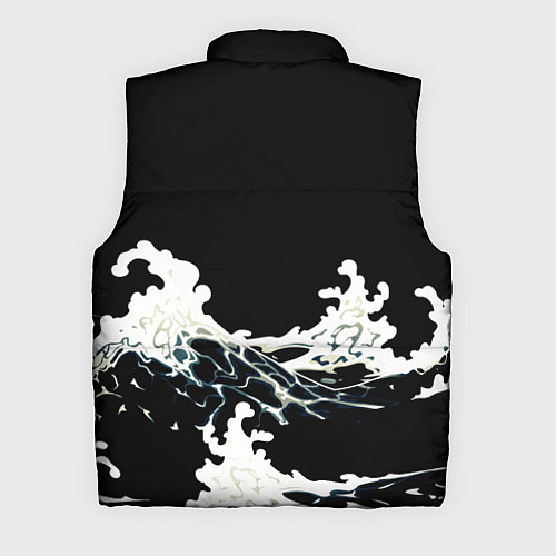 Мужской жилет Волны и рыбки / 3D-Черный – фото 2