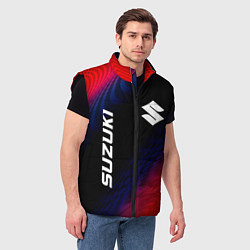 Мужской жилет Suzuki красный карбон, цвет: 3D-черный — фото 2