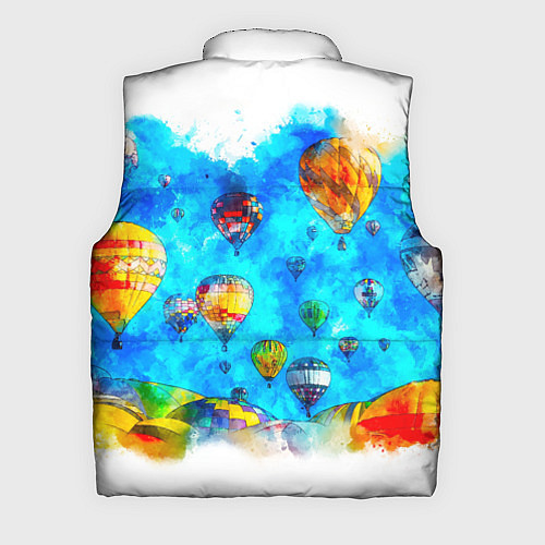 Мужской жилет Воздушные шары на фоне голубого неба рисунок / 3D-Черный – фото 2