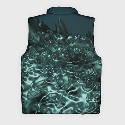 Мужской жилет Абстрактный голубой жидкий металл / 3D-Светло-серый – фото 2