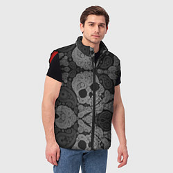 Мужской жилет Абстрактные черепа пейсли, цвет: 3D-красный — фото 2