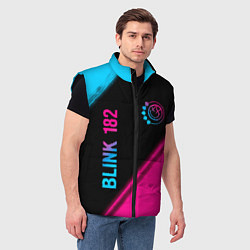 Мужской жилет Blink 182 - neon gradient: надпись, символ, цвет: 3D-черный — фото 2