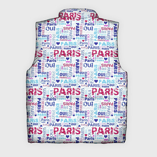 Мужской жилет Парижская бумага с надписями - текстура / 3D-Черный – фото 2