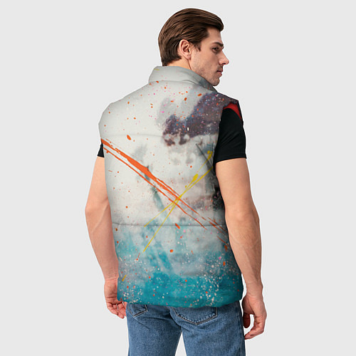 Мужской жилет Абстрактные мазки красок на тенях и тумане / 3D-Красный – фото 4