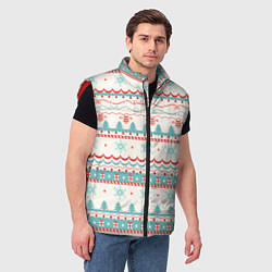 Мужской жилет Новогодний свитер, но без оленей, цвет: 3D-красный — фото 2