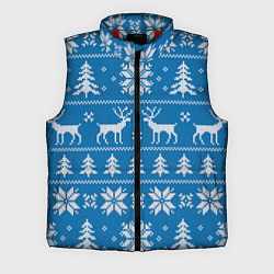 Мужской жилет Рождественский синий свитер с оленями