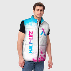 Мужской жилет Half-Life neon gradient style: надпись, символ, цвет: 3D-черный — фото 2