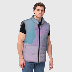 Мужской жилет Розовые и голубые волны, цвет: 3D-светло-серый — фото 2