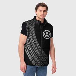 Мужской жилет Volkswagen tire tracks, цвет: 3D-черный — фото 2