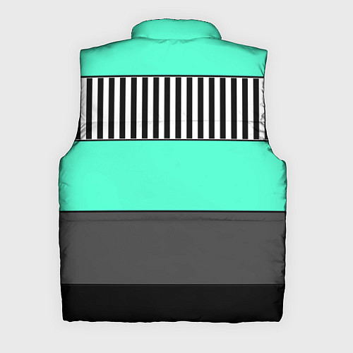 Мужской жилет Полосатый зеленый с черным и белым узор / 3D-Светло-серый – фото 2