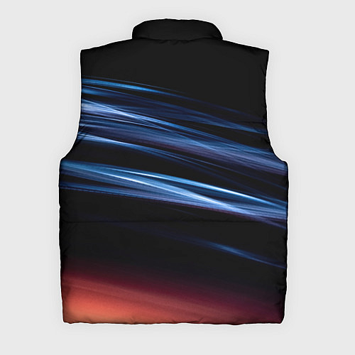 Мужской жилет Синие и оранжевые линии во тьме / 3D-Светло-серый – фото 2